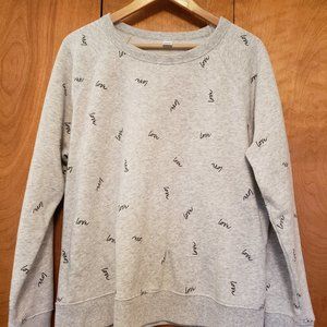 Old Navy Grey Love Sweatshirt Large